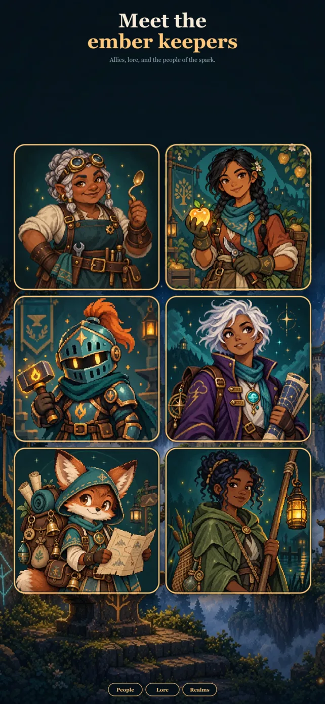 Allies, lore, and the people of the spark.